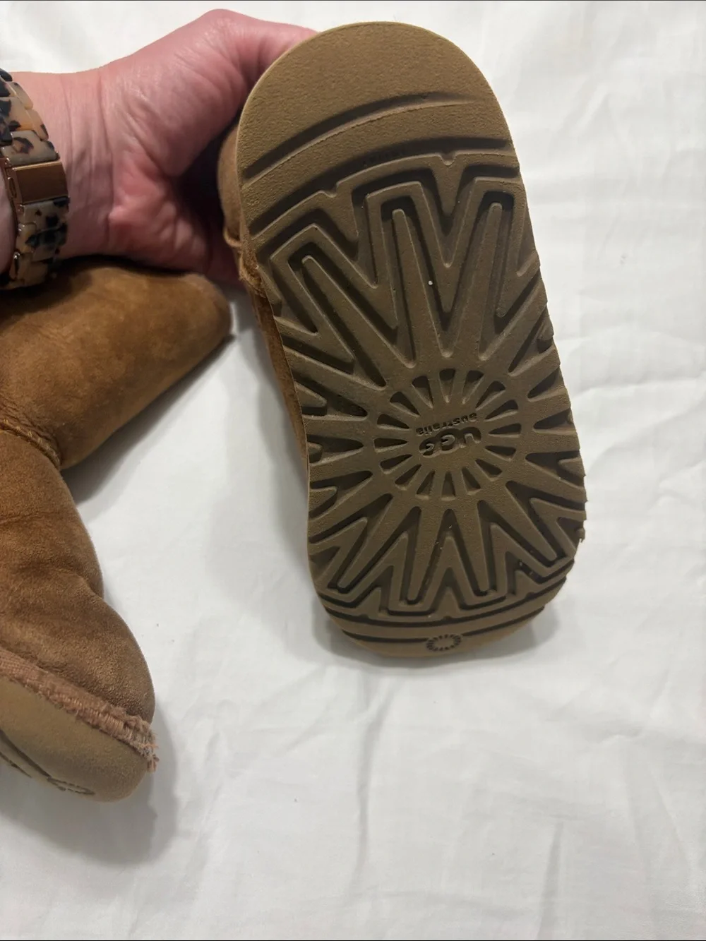 UGG Kids Chestnut Suede Shearling Boots